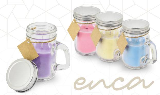 Vela jarrita con tapa de metal