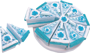 Set 10 cajas porción pastelito + display azul