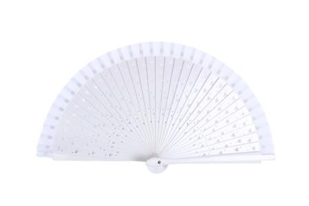 Abanico blanco de corazones