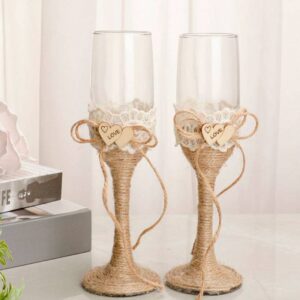 Set 2 copas cristal boda kraft