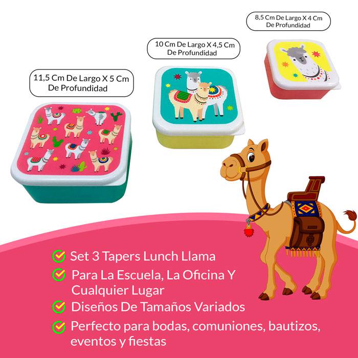 Set 3 tapers lunch llama