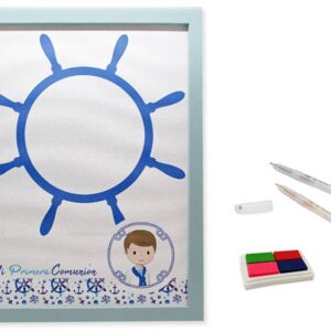 Marco lienzo para huellas comunión niño