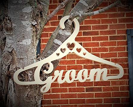 Set 2 perchas madera boda