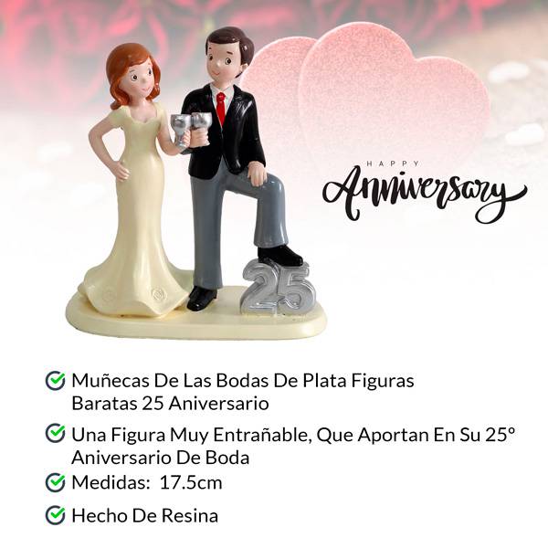 Figura pastel 25 aniversario copas