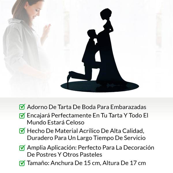 Figura pastel metálica embarazada