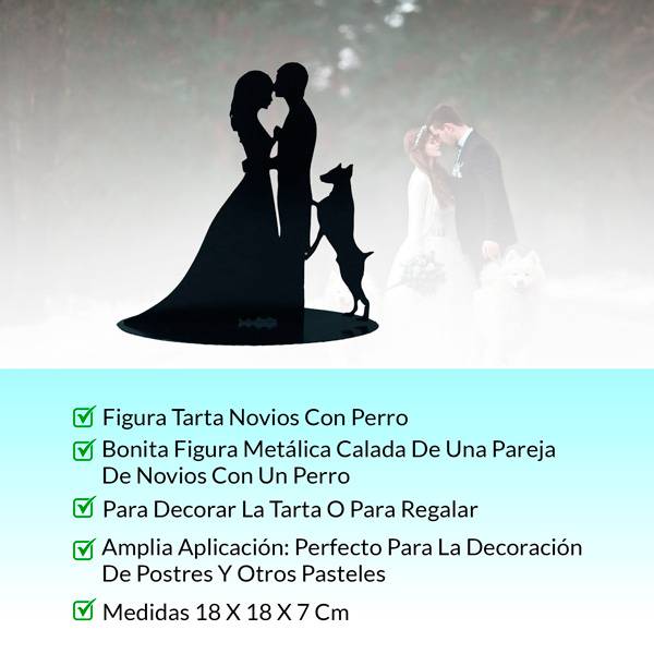 Figura pastel metálica perro