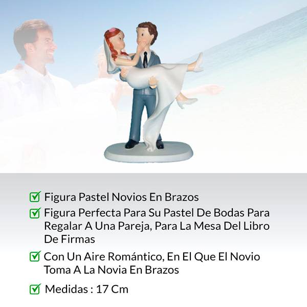 Figura pastel novios en brazos