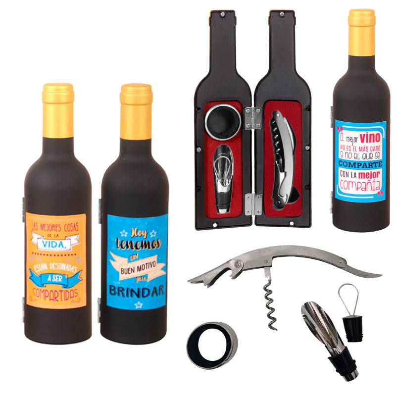 Set de 3 piezas de vino "las mejores cosas"