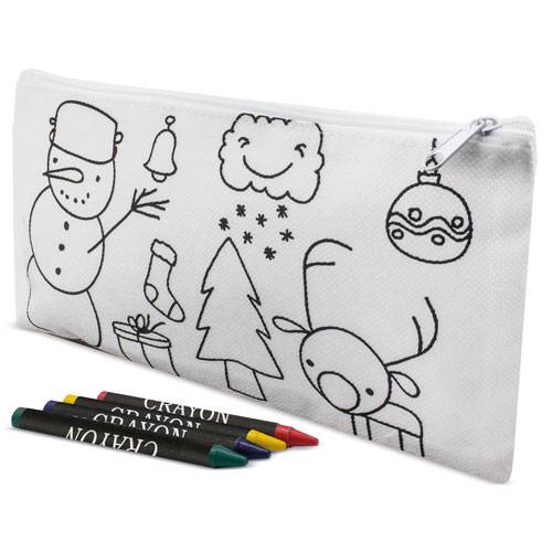 Estuche non woven colorear navidad