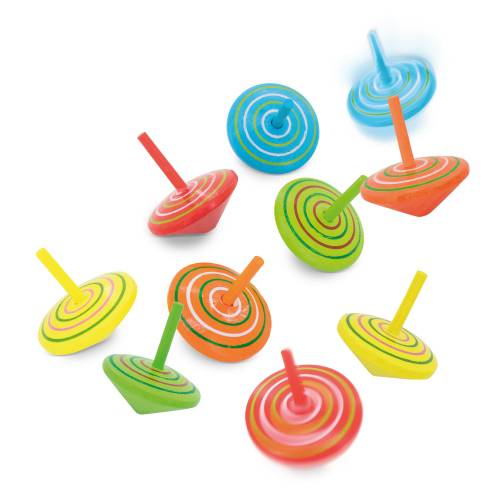 Set 10 peonzas de madera natural colores