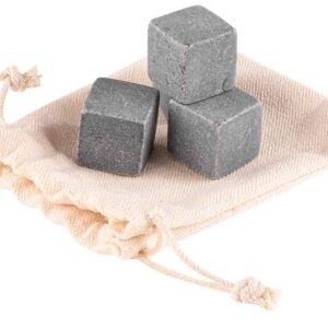 Set 4 hielos de piedra en bolsita algodón