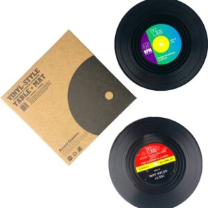 Set 2 posavasos vinilo en caja kraft