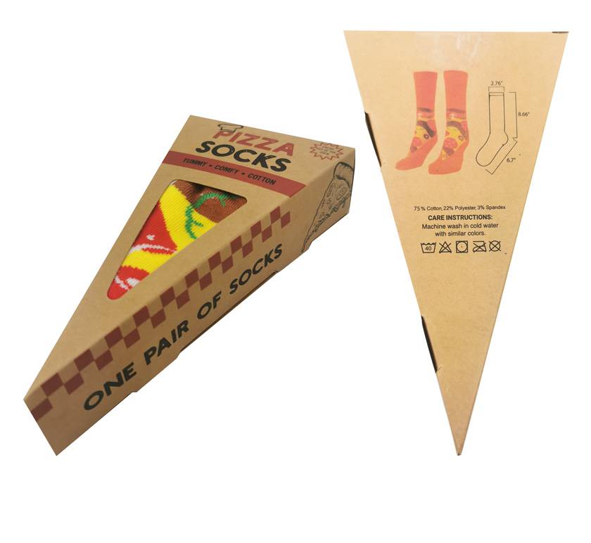 Calcetines pizza en caja de regalo