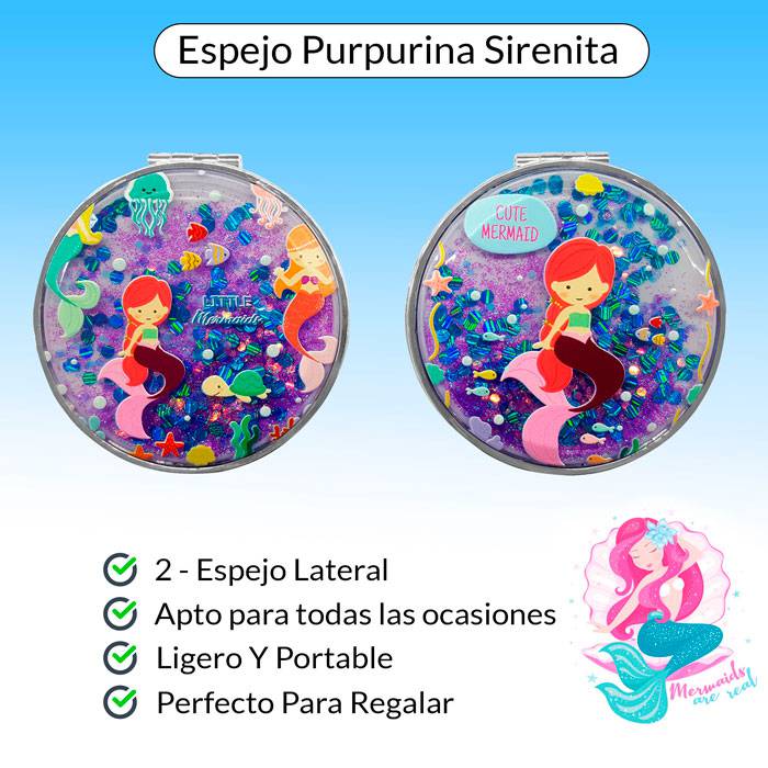 Oferta! lote de 500 espejo purpurina sirenita
