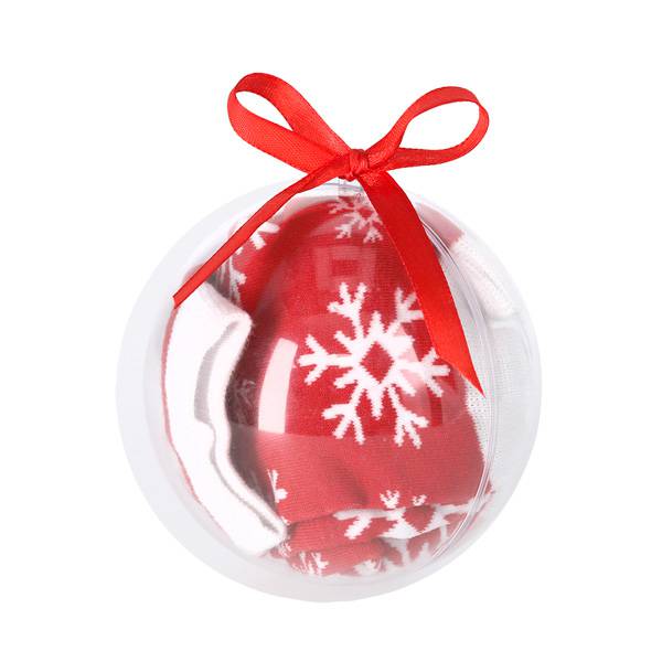 Calcetines navidad rojos en bola de navidad lazo