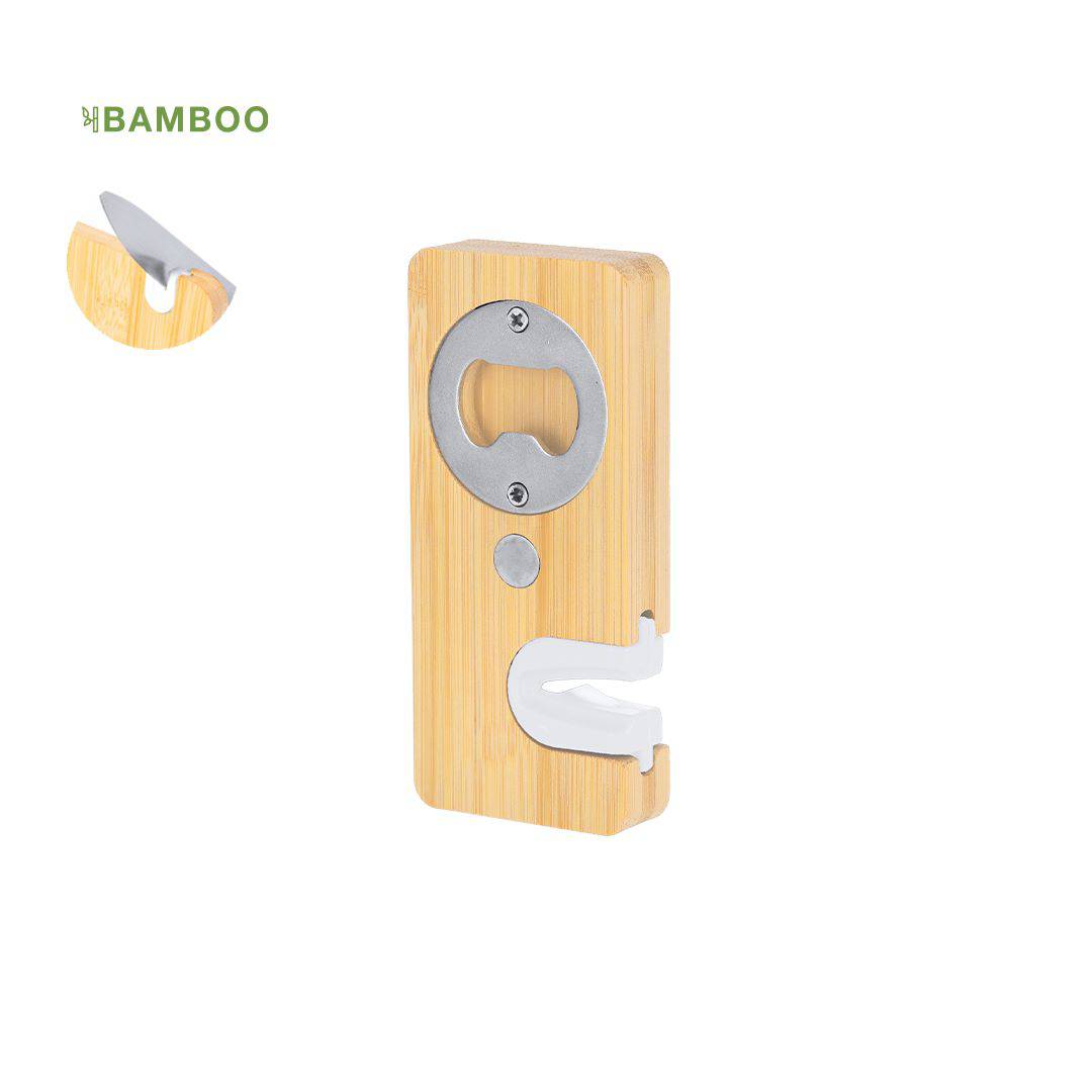 Abridor botellas afilador madera bamboo