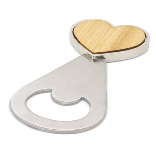 Abrebotellas en forma corazón "love" madera