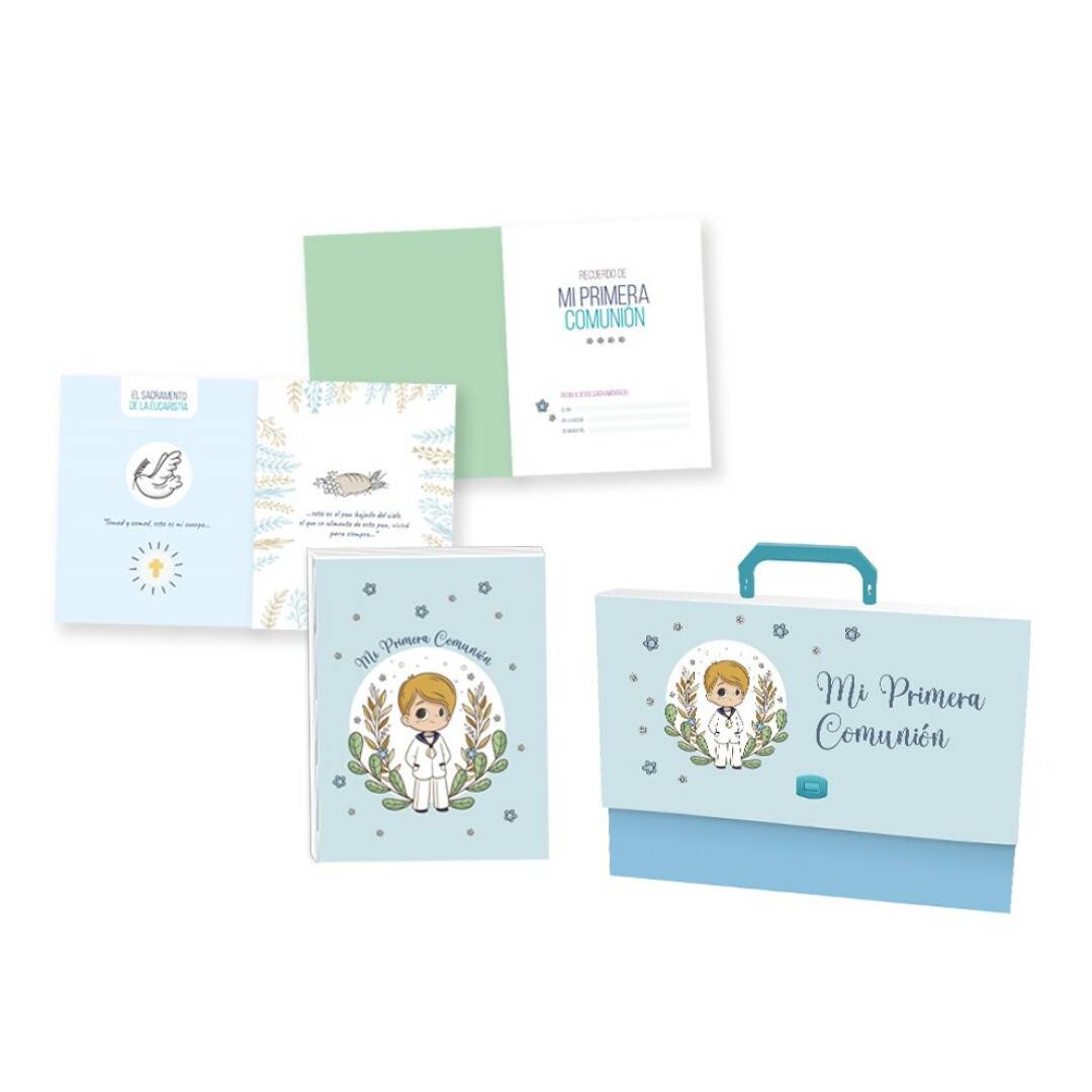 Set maletin libro comunión fotos y firmas niño