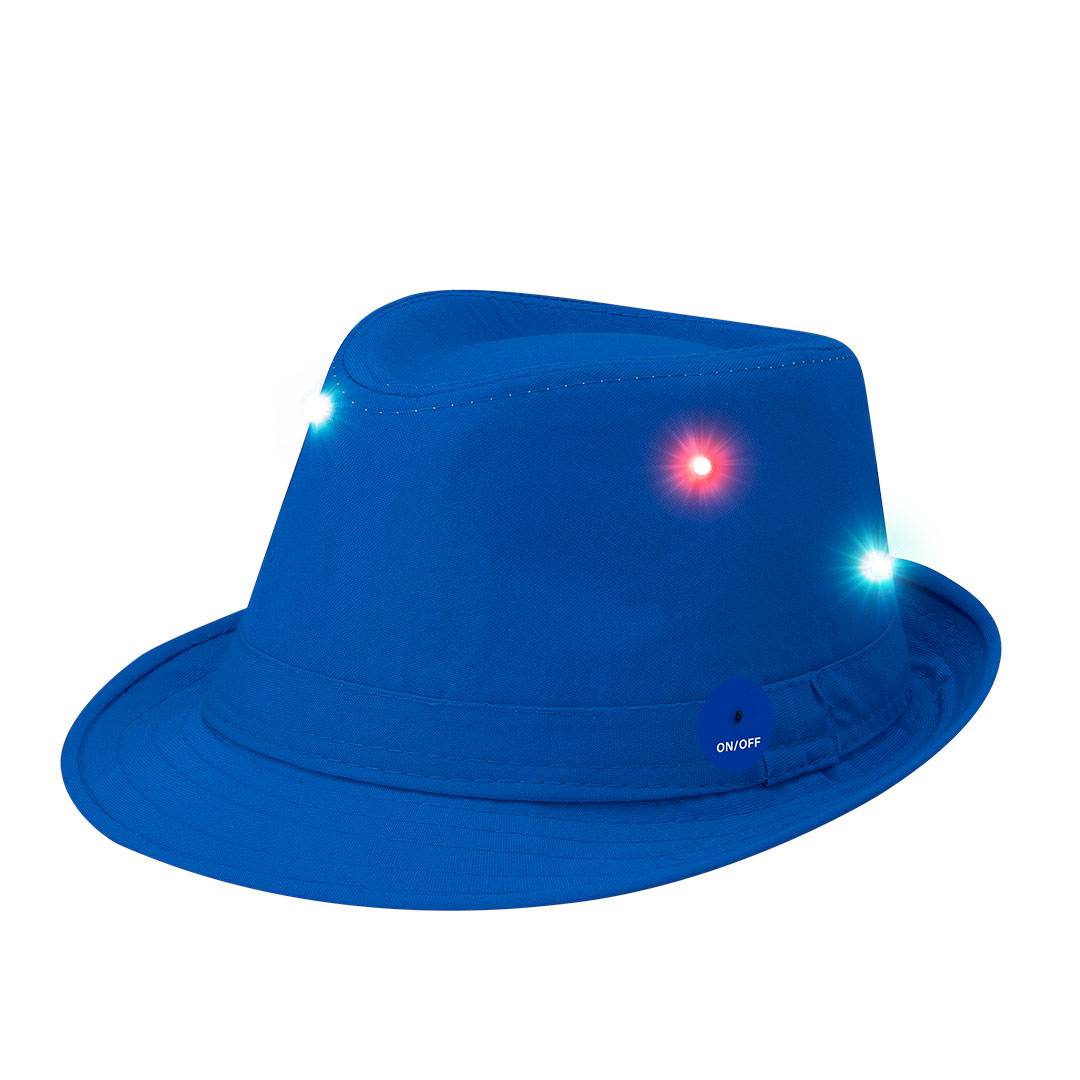 Sombrero con luces led fiesta azul