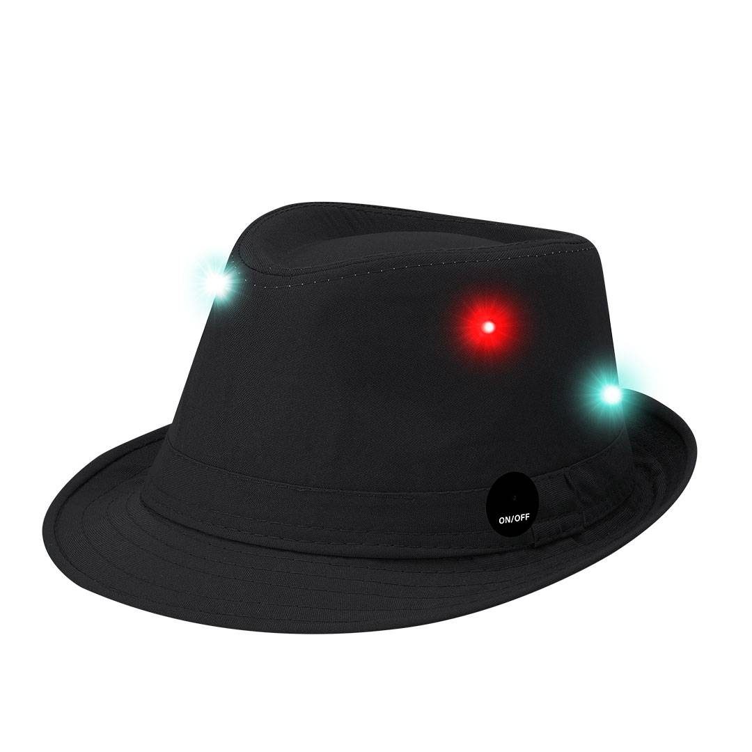 Sombrero con luces led fiesta negro