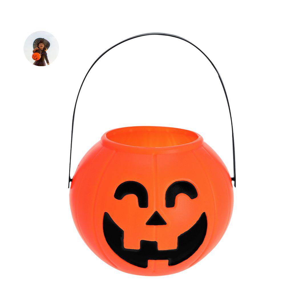 Cesta halloween calabaza con asa