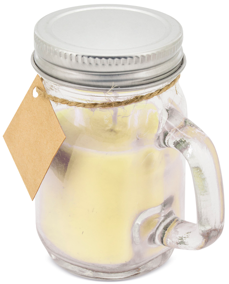 Lote 25 velas jarrita con tapa de metal amarillo