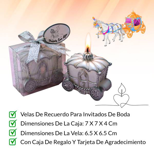 Lote 240 velas carroza novios