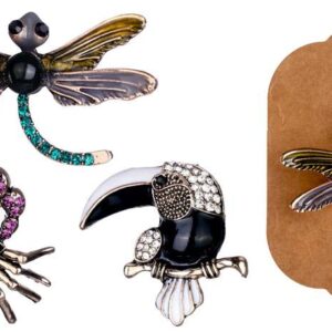 Lote de 100 broches animales con pedrería