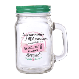 Caja 48 jarras cristal con caña color verde