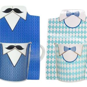 Caja 96 tazas esmoquin hombre en bolsa regalo