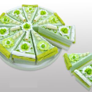 Set 10 cajas porción pastelito + display verde