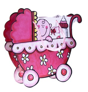 Bolsa de regalo & presentacion cochecito rosa