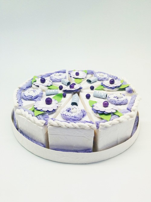 Set 10 cajas porción pastelito + display lila