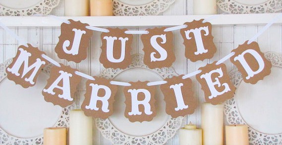 Guirnalda boda "just married"