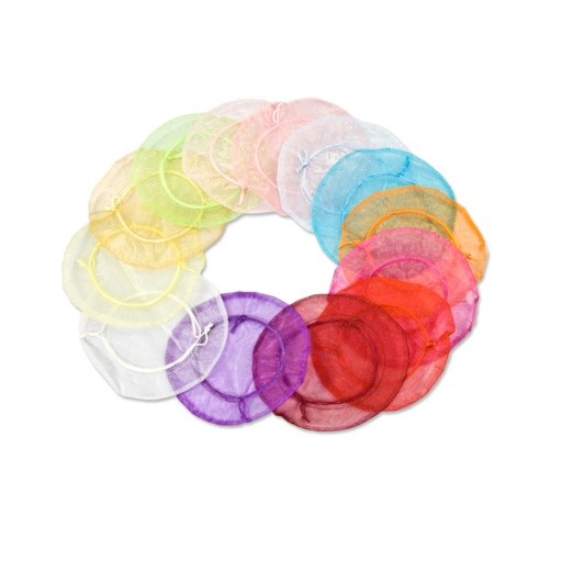 Bolsa de organza redonda 22 cm marfil