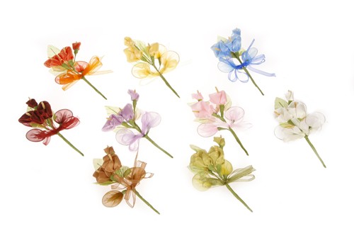 Ramillete de tela lirio naranja