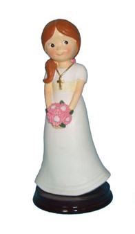 Figura pastel comunión niña ramo