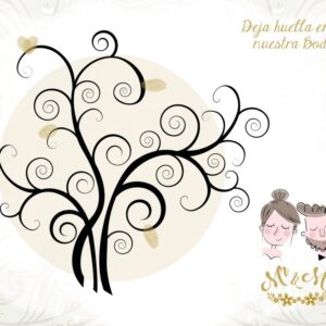 Lienzo árboles de huellas para bodas