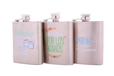 Petaca metal frases happy