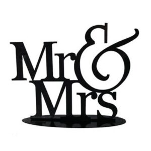 Figura pastel metálica mr&mrs