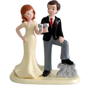 Figura pastel 25 aniversario copas