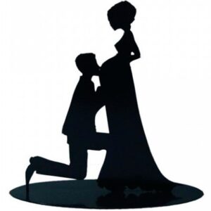 Figura pastel metálica embarazada