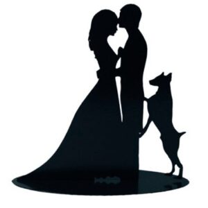 Figura pastel metálica perro