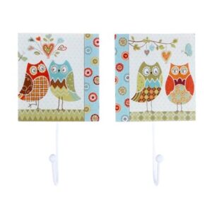 Percha cerámica decoración "buhos"