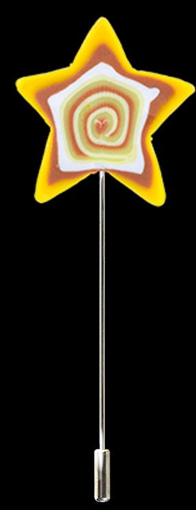 Alfiler de novia estrella pasta amarillo