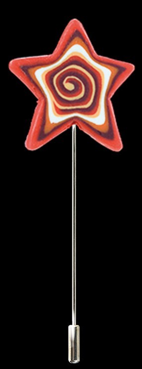 Alfiler de novia estrella pasta marron