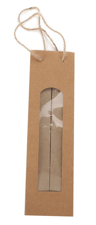 Bolsa para botella de vino kraft con ventana