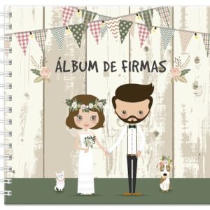 Álbum de firmas novios retro