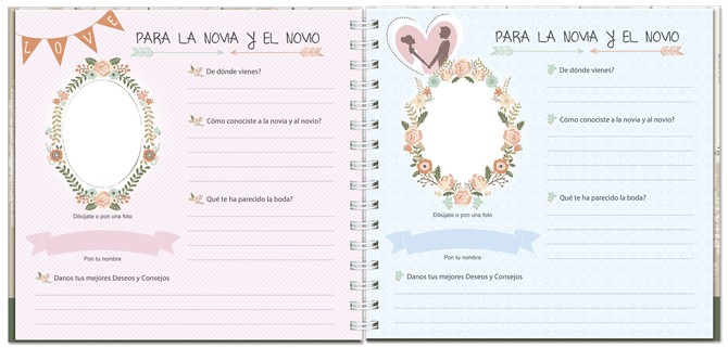 Álbum de firmas novios retro