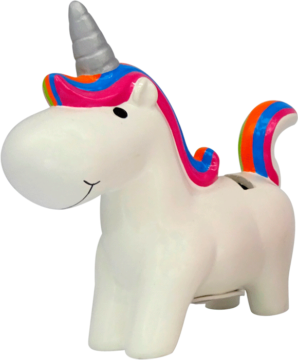 Hucha unicornios cerámica